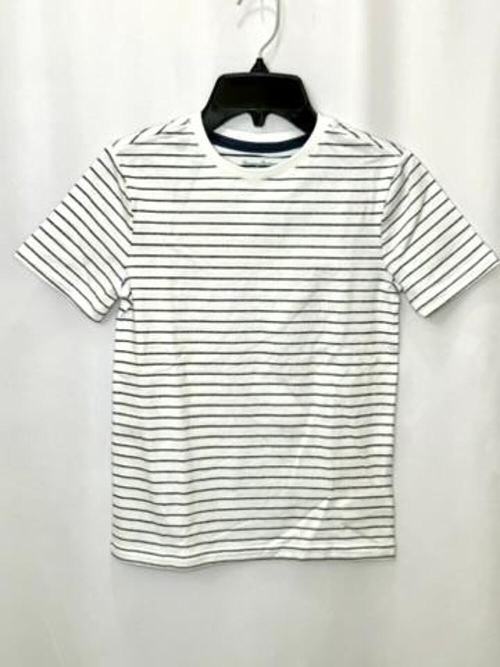 Tommy Bahama Boys Striped T-Shirt Size M 7-8 White Navy Blue Short Sleeve Tee